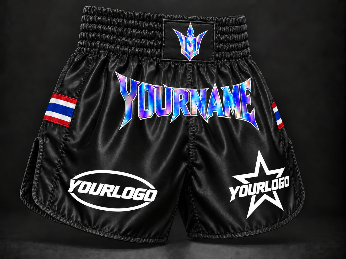 VM Fightgear Custom Holographic Kickboksshort – Naam, Logo & Vlag - Afbeelding 12