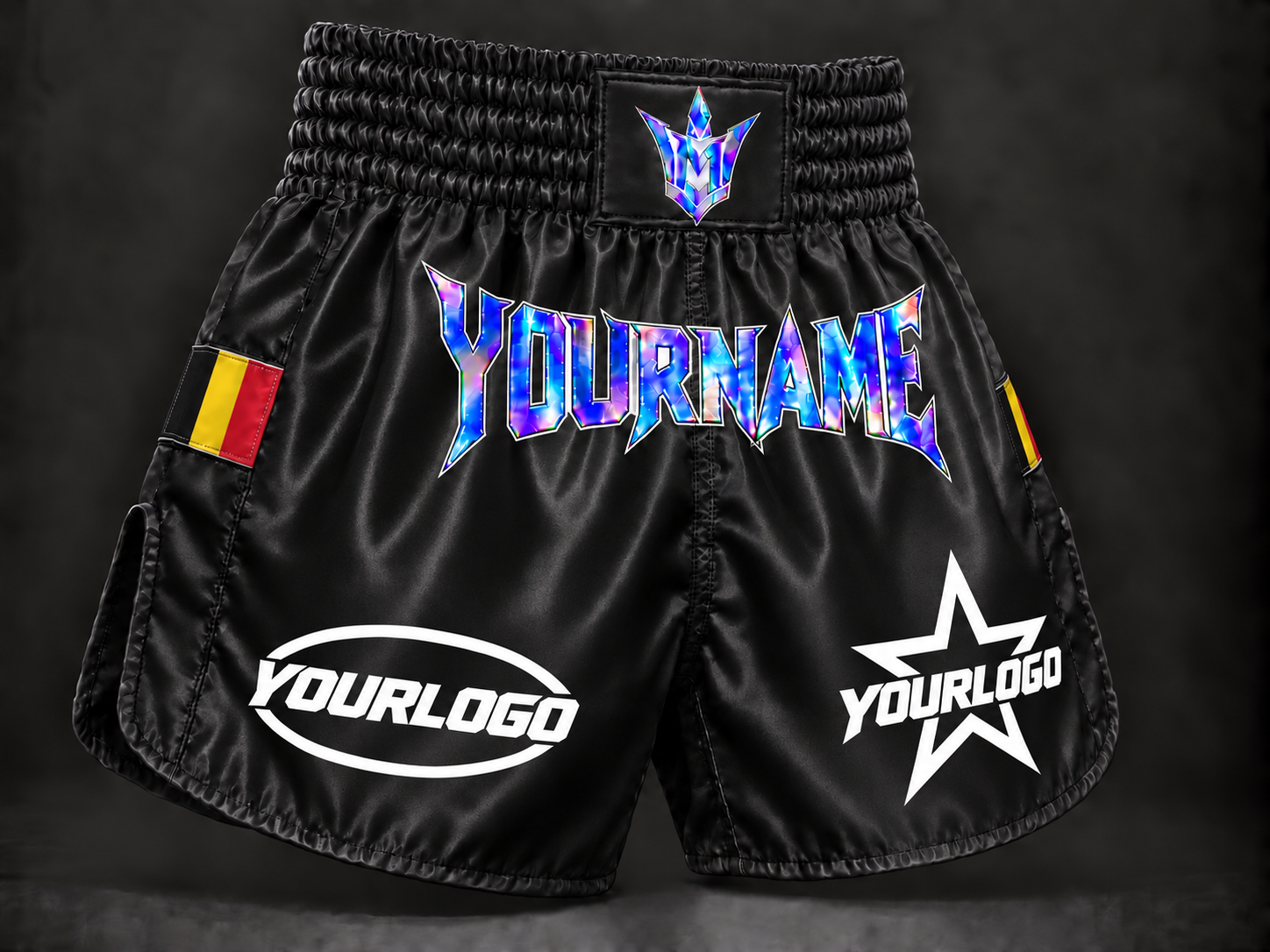 VM Fightgear Custom Holographic Kickboksshort – Naam, Logo & Vlag - Afbeelding 5