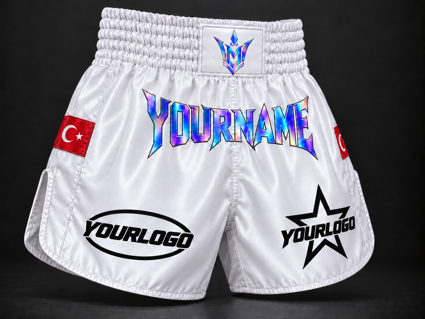 VM Fightgear Custom Holographic Kickboksshort – Naam, Logo & Vlag - Afbeelding 25