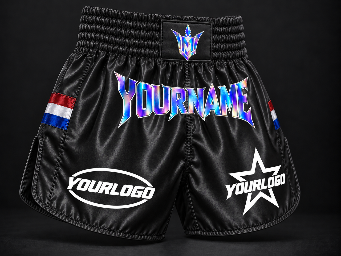 VM Fightgear Custom Holographic Kickboksshort – Naam, Logo & Vlag - Afbeelding 14