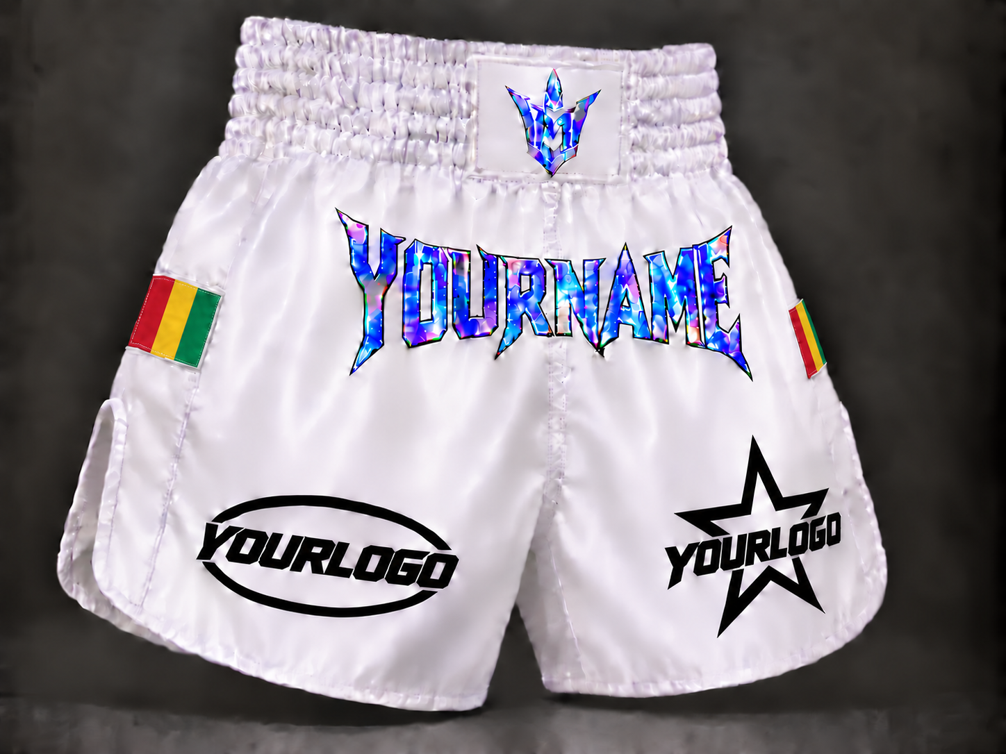 VM Fightgear Custom Holographic Kickboksshort – Naam, Logo & Vlag - Afbeelding 15
