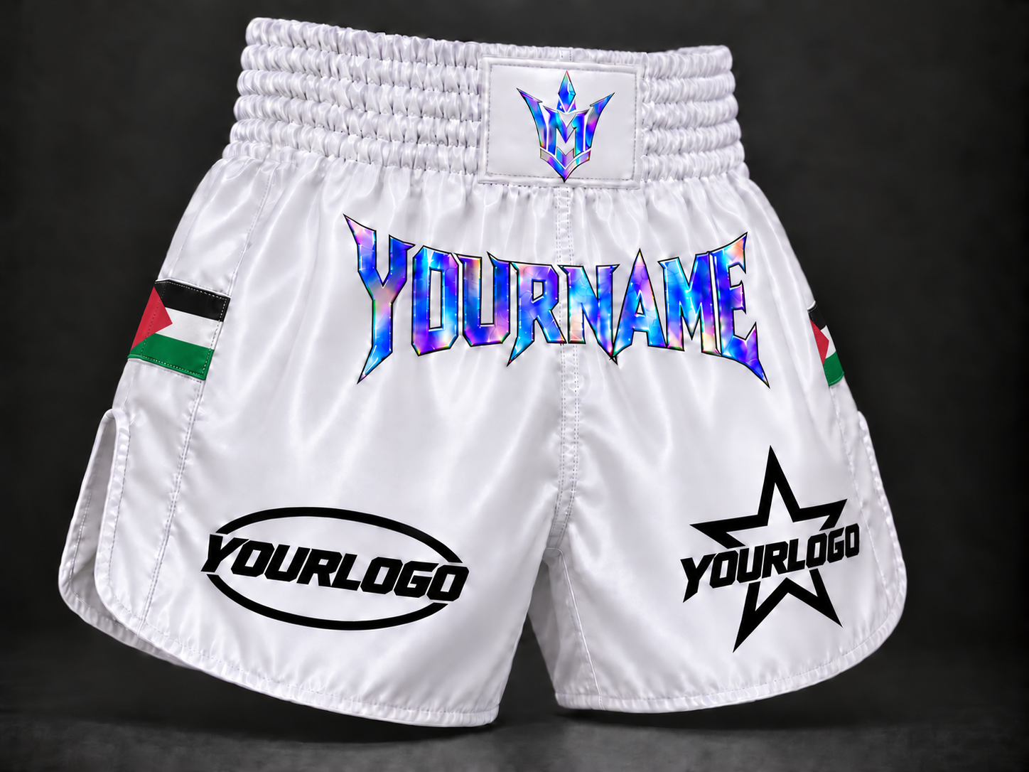 VM Fightgear Custom Holographic Kickboksshort – Naam, Logo & Vlag - Afbeelding 22