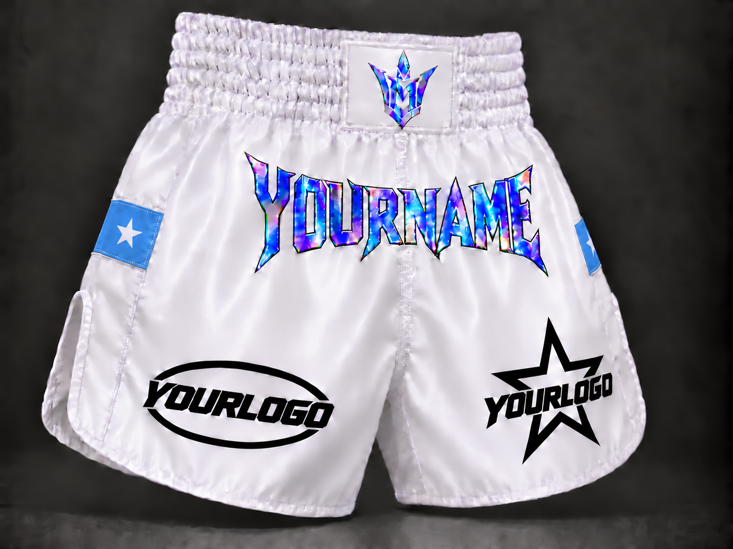 VM Fightgear Custom Holographic Kickboksshort – Naam, Logo & Vlag - Afbeelding 20